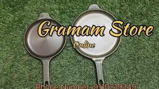 Cast Iron Long handle Shallow tawa......Gramam Store...Ph No 9110219349