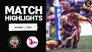 Balmain Tigers v Manly Sea Eagles | Round 1, 1990 | Classic Match Highlights