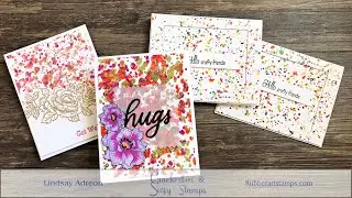 Melted Crayon Backgrounds  with Crackerbox & Suzy Stamps