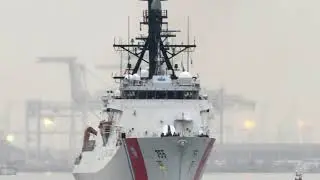 U.S. Coast Guard Cutter Munro (WMSL 755) Hosts A Modified Change Of Command Ceremony Base Alameda CA