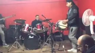 Sarika Gill rehearsing with Bhangra All Stars Band