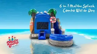 6in1 Malibu Splash Wet or Dry Inflatable | Bounce and Slide Combo | Magic Jump, Inc.