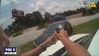 Body cam footage shows car chase on I-85