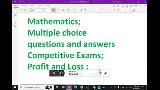 Mathematics : - ( MCQ and Answers for competitive exams ; Profit and Loss ) -  26.