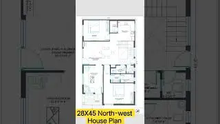 28 x 45 North-west Facing House Plan. #plan #housedesign #youtubeshorts #floor #floorplan #youtube