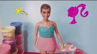 Barbie  fun rock n roll Makeover #barbiedoll #barbieworld #barbiefashion #playdough