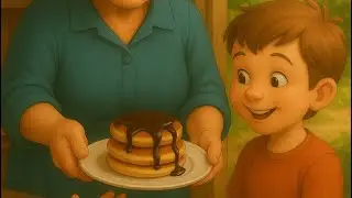 Pancake aur Orange Juice &ndash; Perfect Breakfast! 🍊🥞#aigrandma #youtube #foryou #kidscartoon #cooking