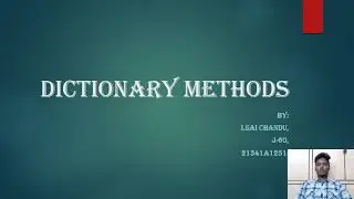 L26: Dictionary Methods