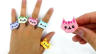Cómo hacer un anillo de papel en forma de gato | Manualidades con papel