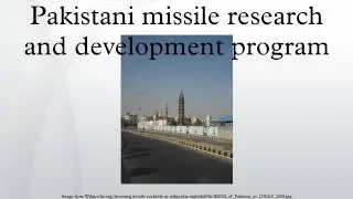Pakistani missile research and development program