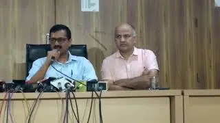 Delhi Chief Minister Arvind Kejriwal speaks during the press conference in New Delhi