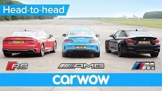 New Audi RS5 v BMW M4 v Mercedes-AMG C63S Drag and Rolling Race | Head2Head