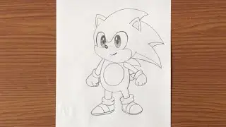 How to Draw Sonic the Hedgehog Anime Style | Speed Drawing | Sonic Fan Art