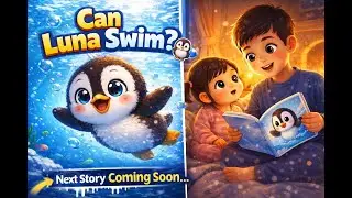 Baby Penguin's First Swim! #LunaThePenguin#PenguinStory#BedtimeStories#UrduEnglishStory#kidsstory
