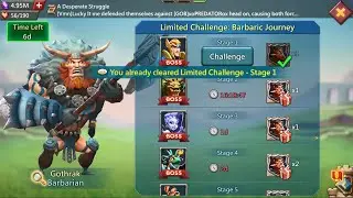 Lords Mobile - Limited Challange - Barbaric Journey - Stage 1 (F2P)