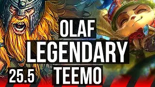 OLAF vs TEEMO (TOP) | 8/0/10, Legendary | KR Grandmaster | 25.5