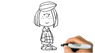 How to DRAW Peppermint Patty Easy Step by Step Drawing Cartoon Characters