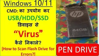 Remove Virus Using CMD from USB/ any Drive on Windows 10 |2022| How To Scan Flash Drive For Errors