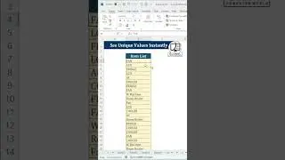 Hidden Excel Trick to See Unique Values Instantly!😲#excelshorts #exceltips @GlobalComputerWorld