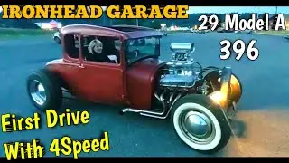 ВПЕРВЫЕ ПОЕЗДКА!!! BigBlock Model A 1929 года после установки 4-ступенчатой ​​коробки передач