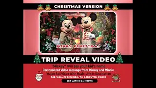 Personalized Surprise Trip Reveal Video, Custom Message from Mickey and Minnie Mouse