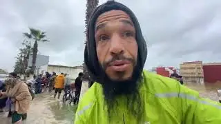 هنا من مدينة القصر الكبير الفيضانات تغرف المدينة 