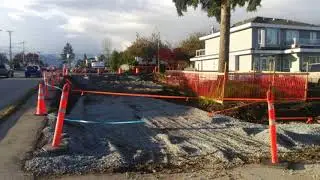 Willingdon Linear Park construction zone