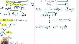 CSEC Maths Paper 2: Simultaneous Equations: One Linear and One Non Linear