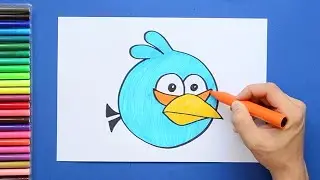How to draw The Blues from Angry Birds