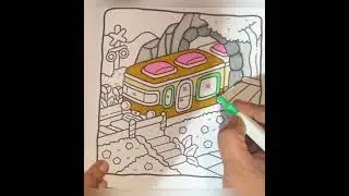 Train colouring for relaxation & calmness (part 1) #colouringmellow #cocowyo #ohuhumarkers 
