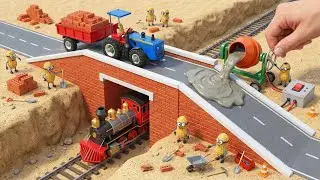 DIY Mini Tractor | Building a Strong Concrete Bridge from Bricks and Cement | Science Project