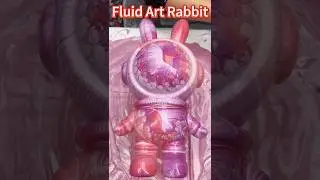 Red and Pink Fluid Art Rabbit｜紅粉色流體藝術兔子的製作過程 #fluid #fluidart #Rabbit #cute #diy #stressrelief #pink