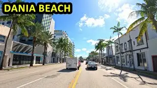 Dania Beach Florida Driving Through