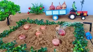 Diy mini tractor making agriculture water pump for onion farming | ploug machine &lrm;⁨@KeepVilla