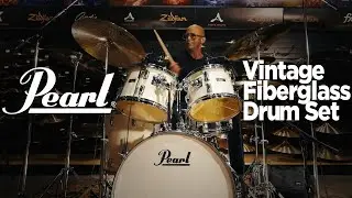Vintage Pearl 70s Fiberglass Drum Set 22/12/13/16 - White with Vintage Hardware (UPEA5PCFG)