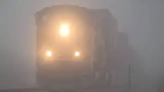 UP 8651 West, in the Fog on 2-2-2012