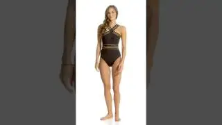 Kenneth Cole Stompin' In My Stilettos High Neck One Piece Swimsuit | SwimOutlet.com