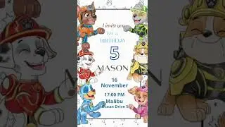 Paw Patrol Birthday Video Invitation | Personalized Digital Invite