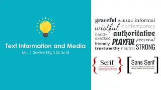 Text Information and Media (Part 1) | Types of Text and Typeface