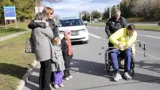 Richard Perrin walks last 100M of his leg of Rick Hansen Rel