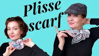 How to wear a plisse scarf! Easy and elegant plisse scarf styling! 3 neck scarf style step by step