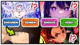 🎯 Identify whether the anime is Shonen, Shojo, Seinen, or Josei! 🎌🧐 Guess the Anime Demographic 🎯