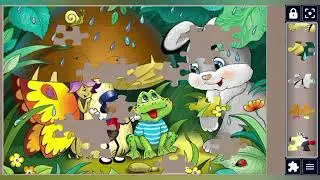 Rainy Adventure under Mashroom Umbrella☔🐰🐸🐜🦋🐌🍄‍🟫🧩//@jigsawart4512  
