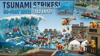 LEGO Tsunami STRIKES Town! 🌊💥 50-Foot Wave - Rooftop Rescue! 😱