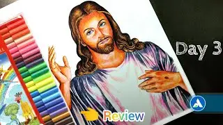 Day 3 : Drawing Jesus Christ✝️ with Faber-Castell 25 connector pens | Review |  #Aprilhuesart