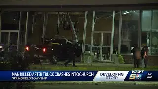 Police ID man killed after truck crashes into Springfield Township church early Monday morning