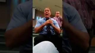 Being prophesized in church by our guest. Rev. Tom Stammen