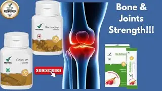 Bone & Joints Strength Supplements |Vestige Calcium Glucosamine & Veg-Collagen |Vestige Supplements 