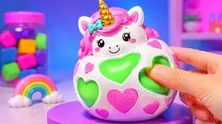 DIY Unicorn Squishy 🦄 *Unicorn Satisfying Fidgets *