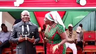 DRAMA! SEE HOW KAKAMEGA WOMEN REP ATTACKS GOVERNOR FERNANDES BARASA WITH A RUNGU AT A FUNERAL!